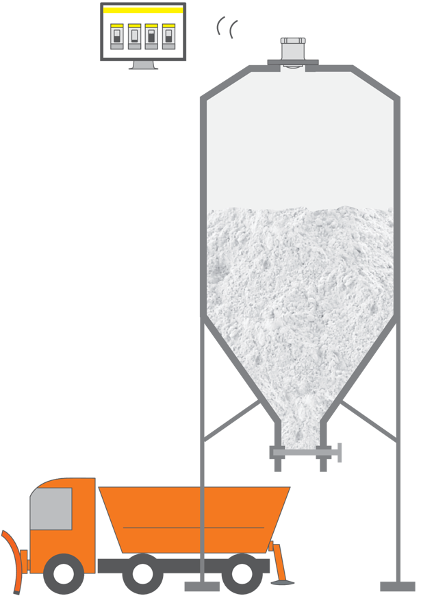 Füllstandmessung im Streusalzsilo