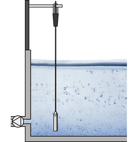 Mesure dans le bassin de collecte de  la tour de refroidissement