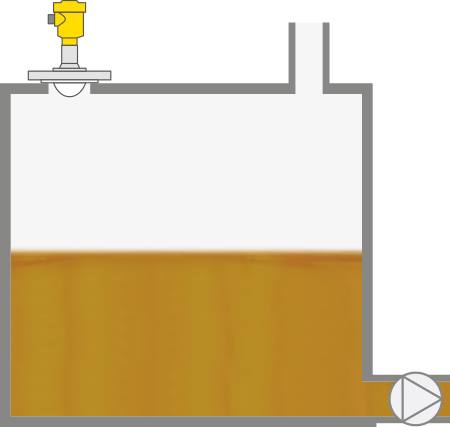 Misura di livello nel serbatoio di stoccaggio dell'olio idraulico