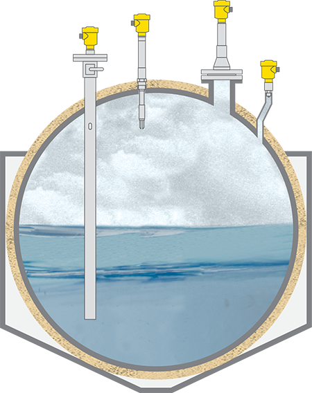 Medición de nivel y de presión, y detección de nivel en aplicaciones de gas natural licuado (GNL)