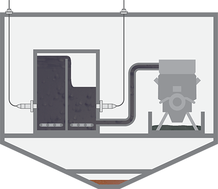 Füllstandmessung im Settling- und Servicetank im Maschinenraum