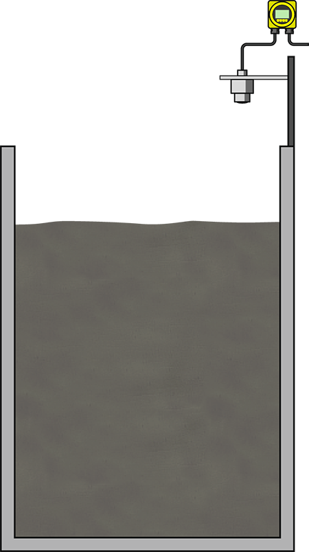 Level measurement in a sludge concentration tank