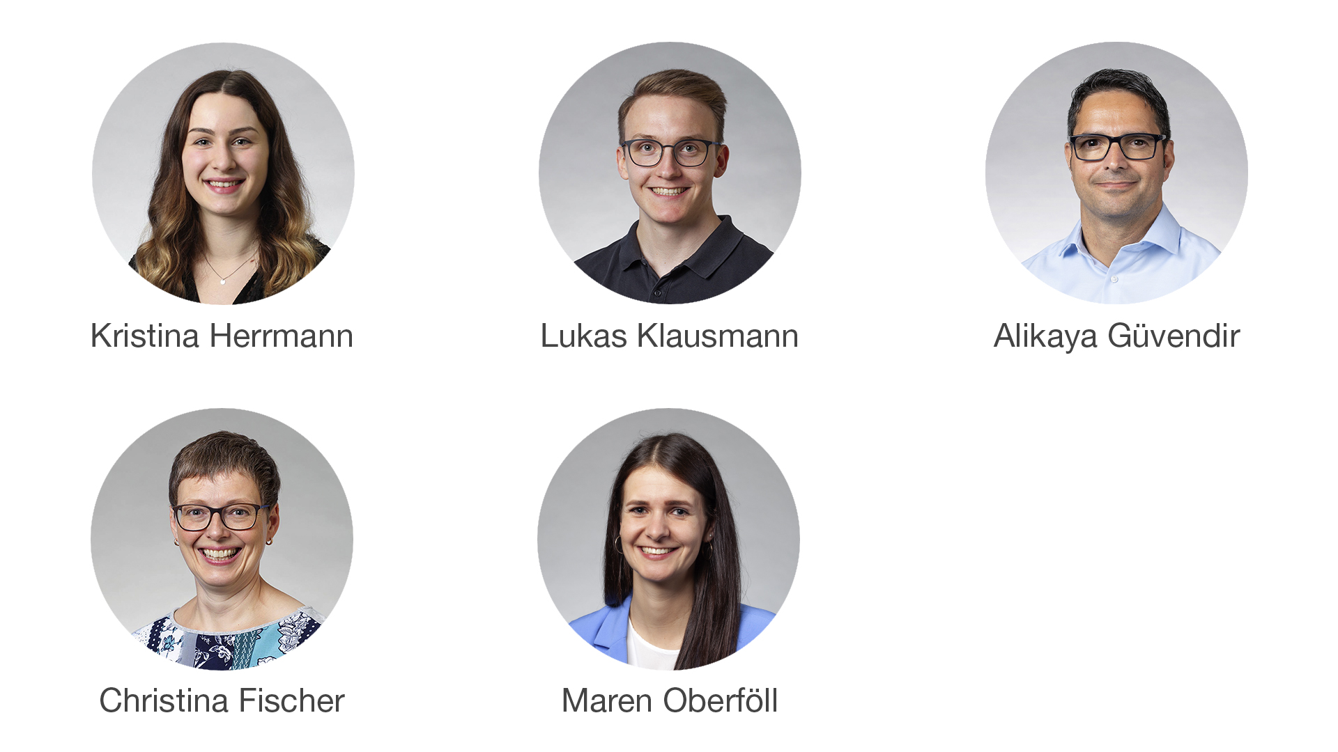 Ihre Ansprechpartner: Elina Buchholz, Lukas Klausmann, Kristina Herrmann, Christina Fischer, Maren Oberföll, Lena Szameitat