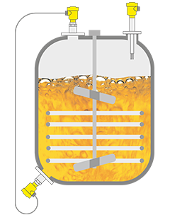 Heizschlangen:  Elektronische Differenzdruckmessung mit VEGABAR 83 zur Füllstandmessung
