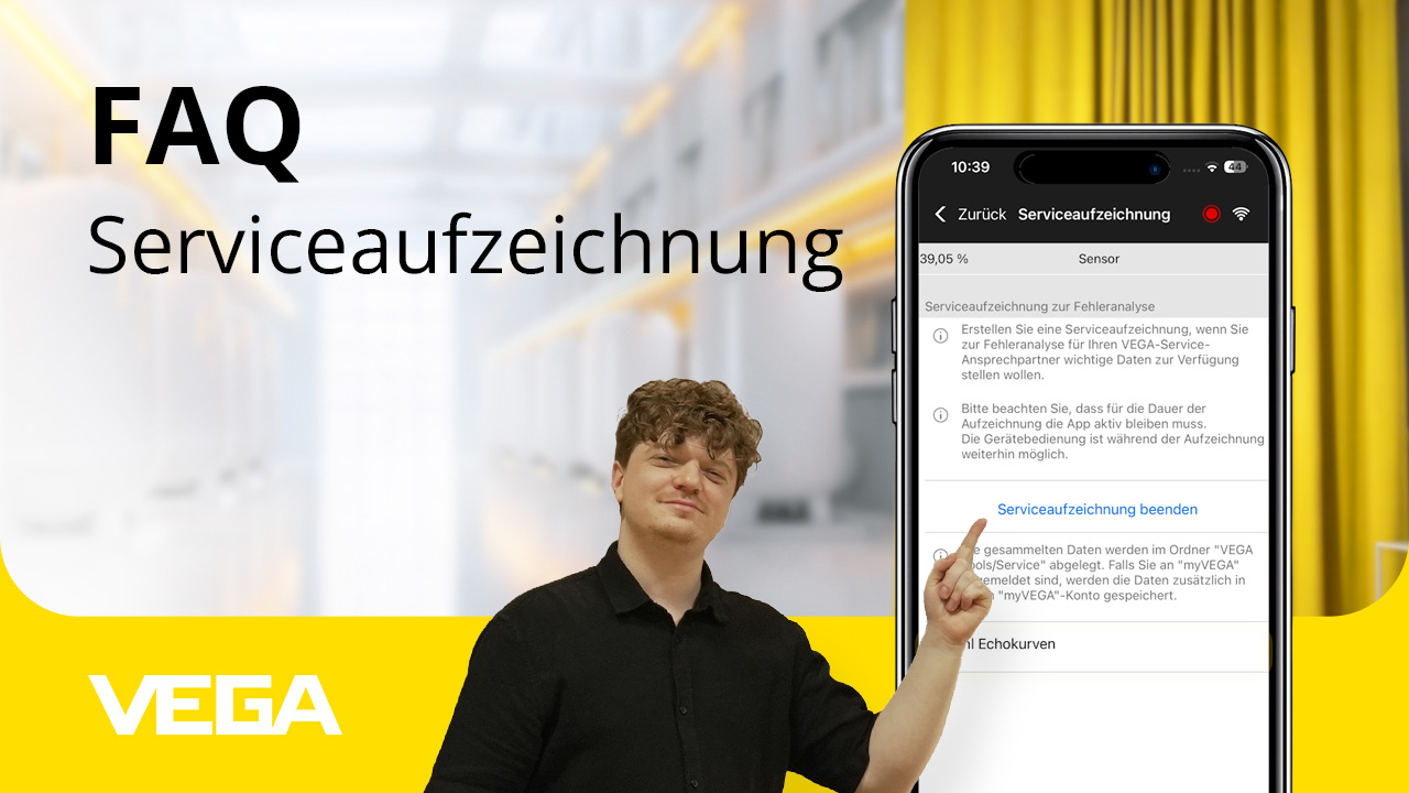 Serviceaufzeichnung mit VEGA Tools App erstellen – FAQ