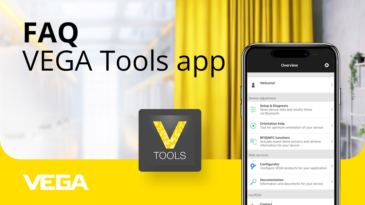 Przegląd funkcji aplikacji VEGA Tools - FAQ